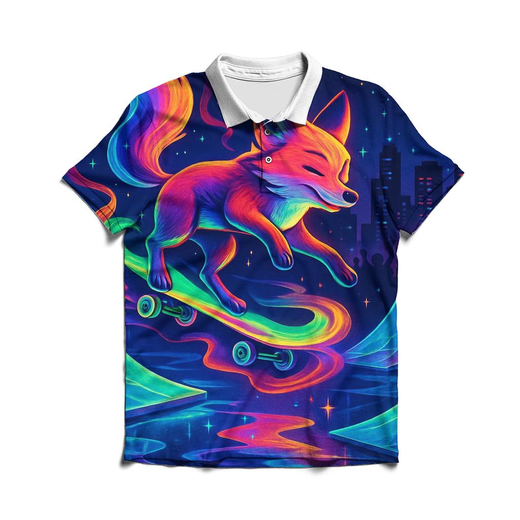Aurora Skateboard Fox casual sports polo shirts