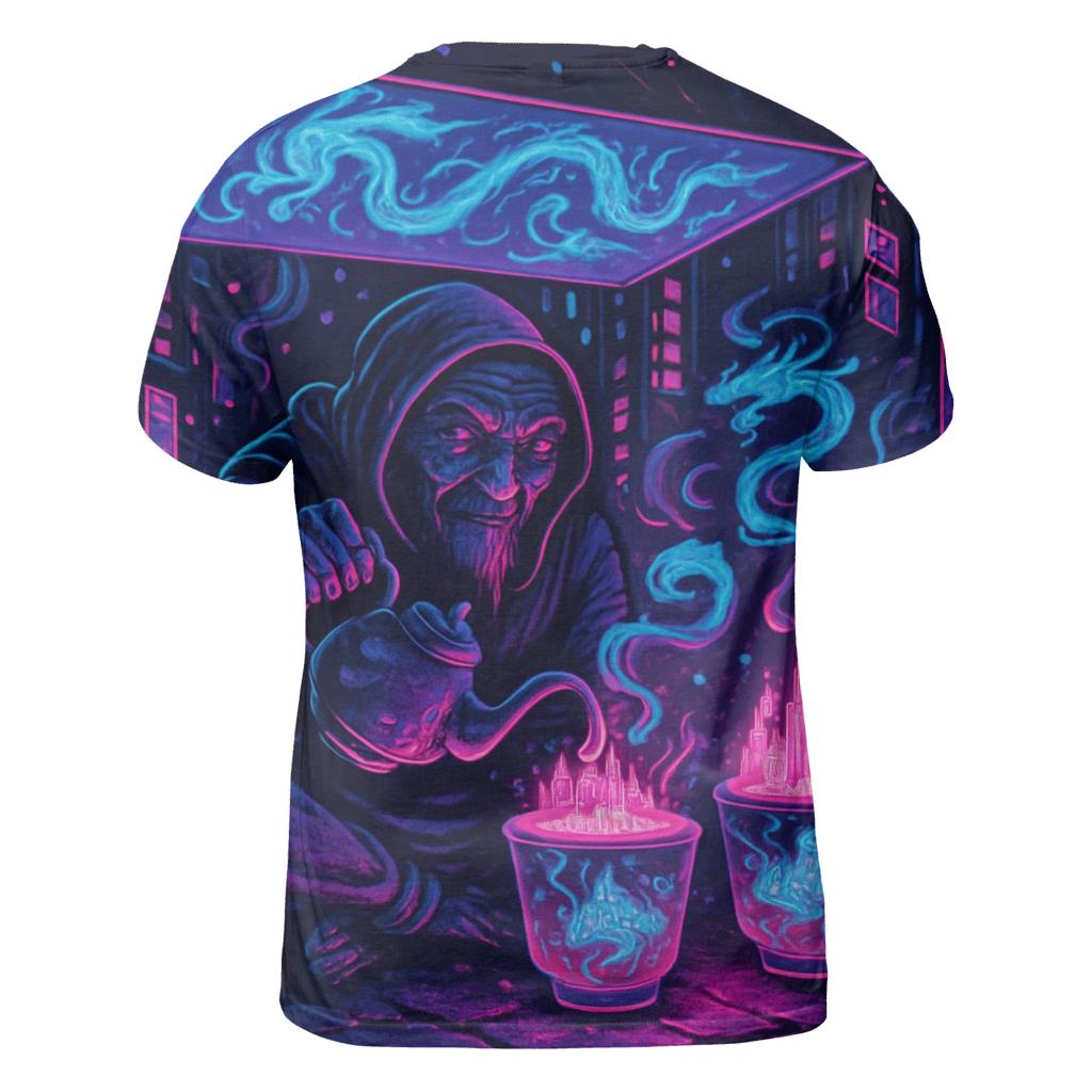 Neon Tea Stall Guardian artistic all-over print tops
