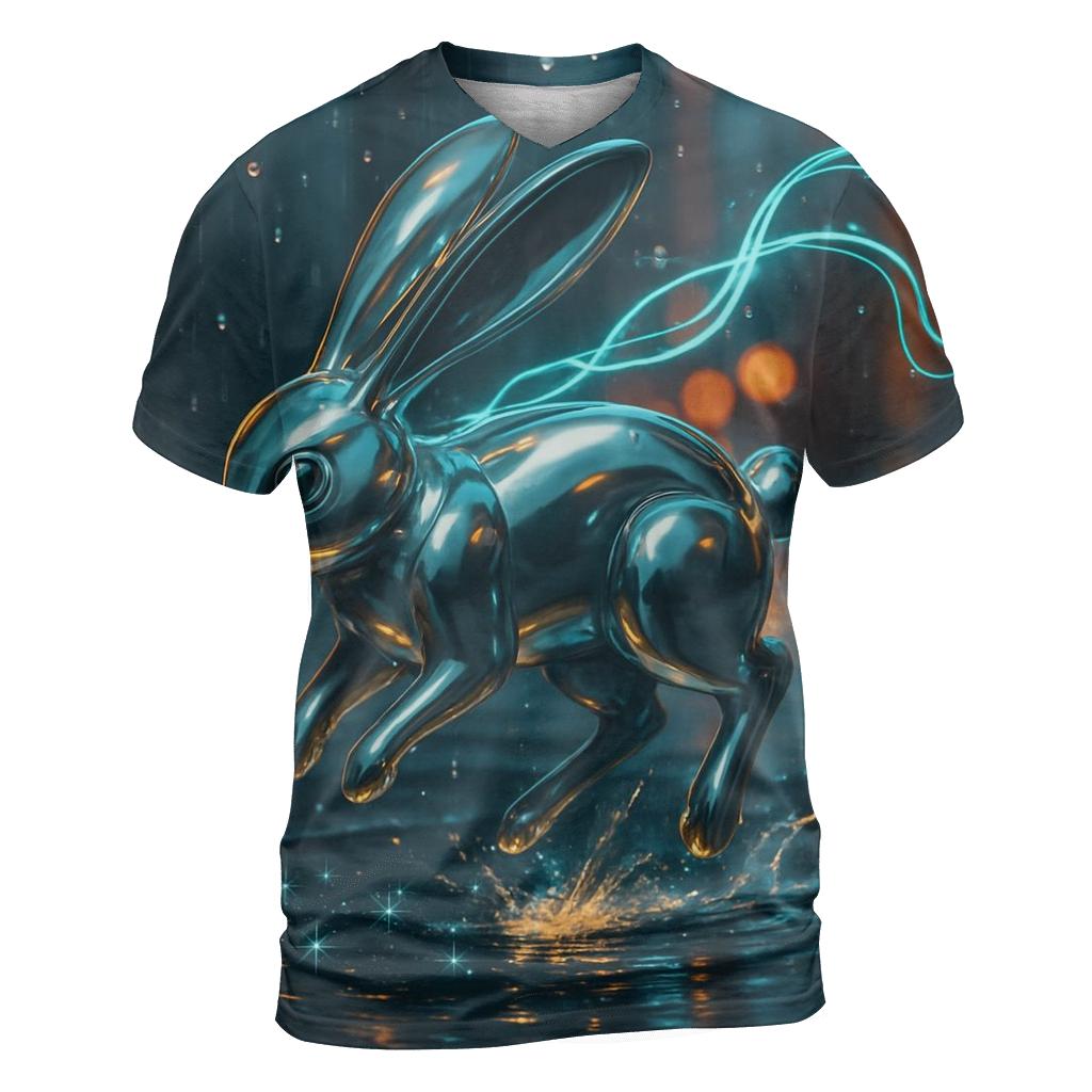 Chrome Rain Rabbit statement graphic shirts