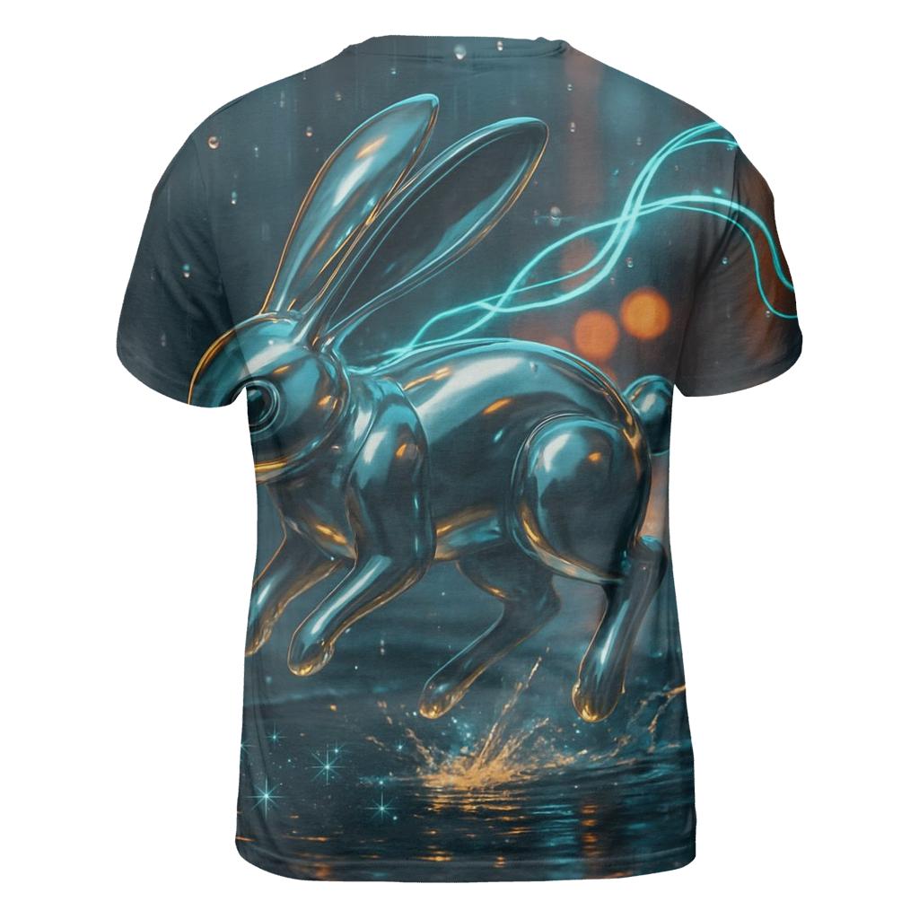 Chrome Rain Rabbit statement graphic shirts