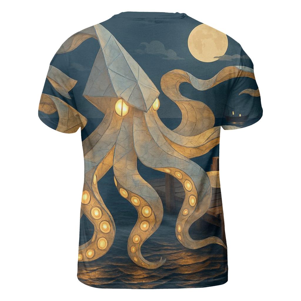 Paper Lantern Kraken vibrant all-over design tees
