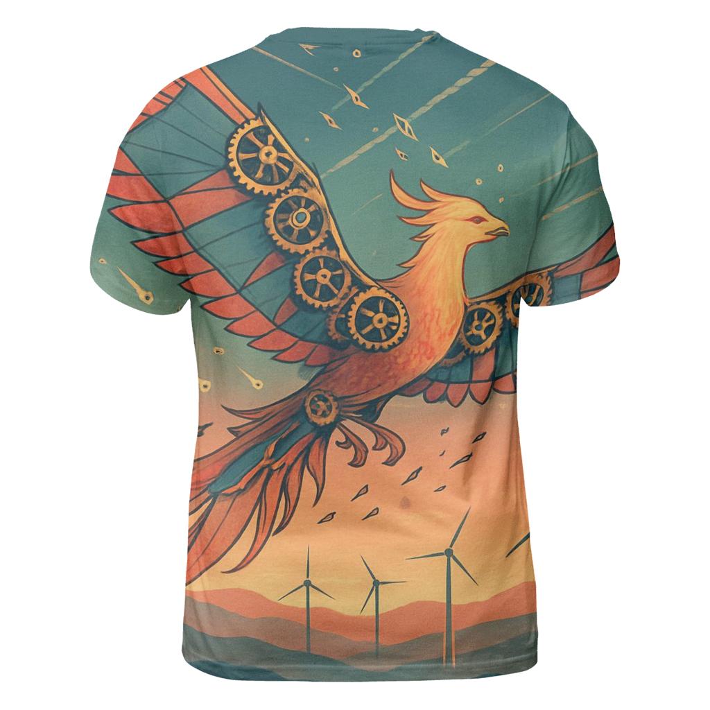 Clockwork Kite Phoenix creative print fashion shirts