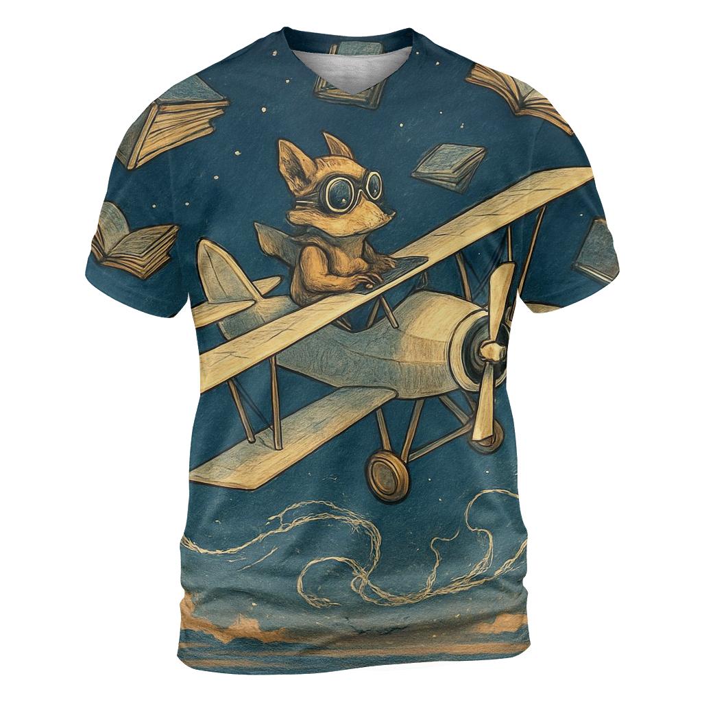 Paper Moon Biplane unique graphic print tees