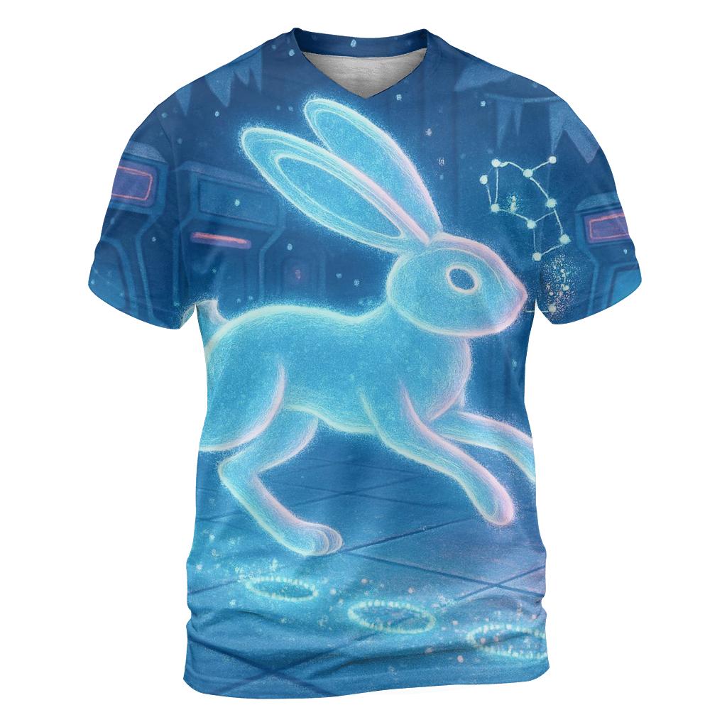 Frosted Neon Hare vibrant all-over design tees