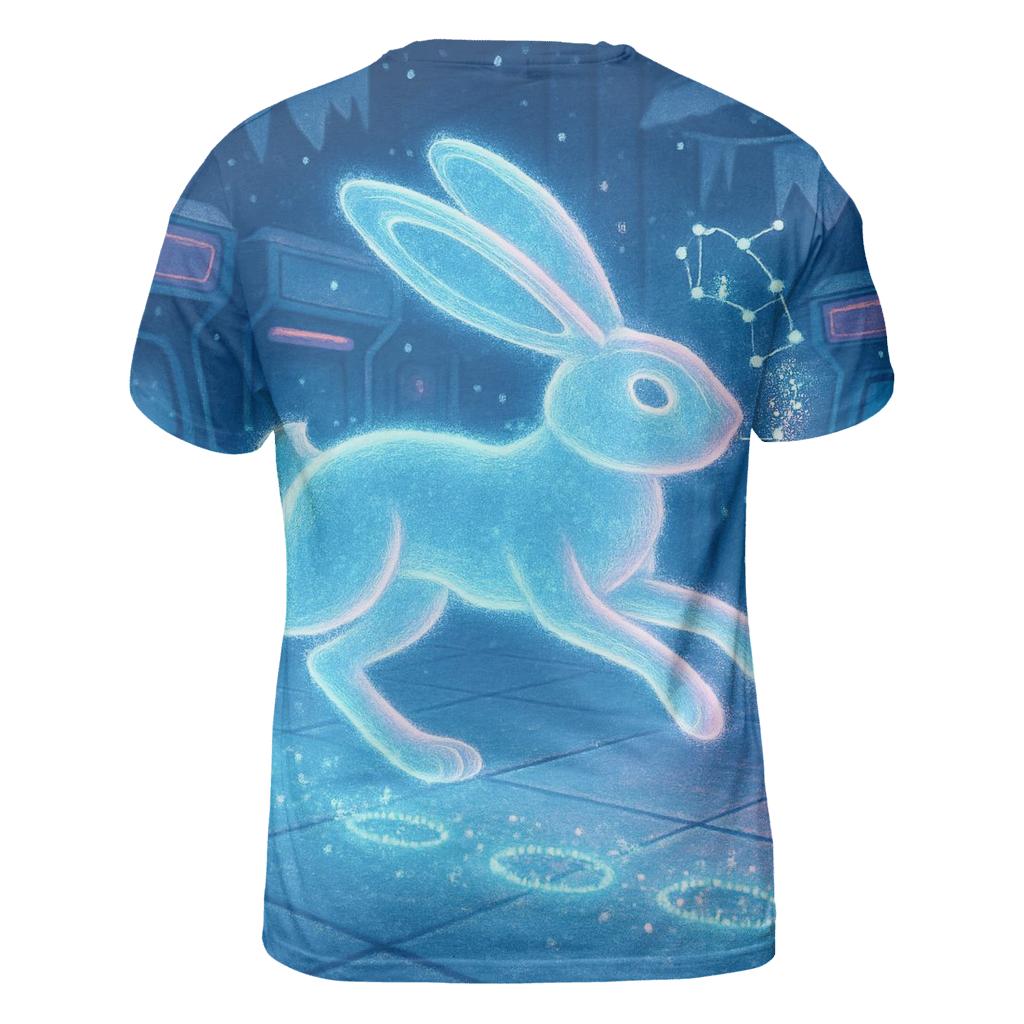 Frosted Neon Hare vibrant all-over design tees