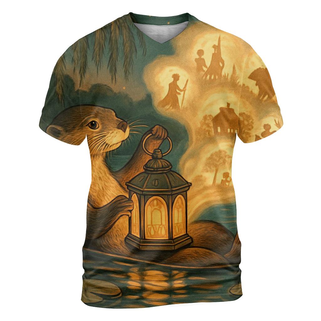 Fable Lantern Otter vibrant all-over design tees