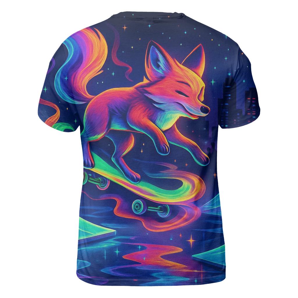 Aurora Skateboard Fox creative print fashion shirts