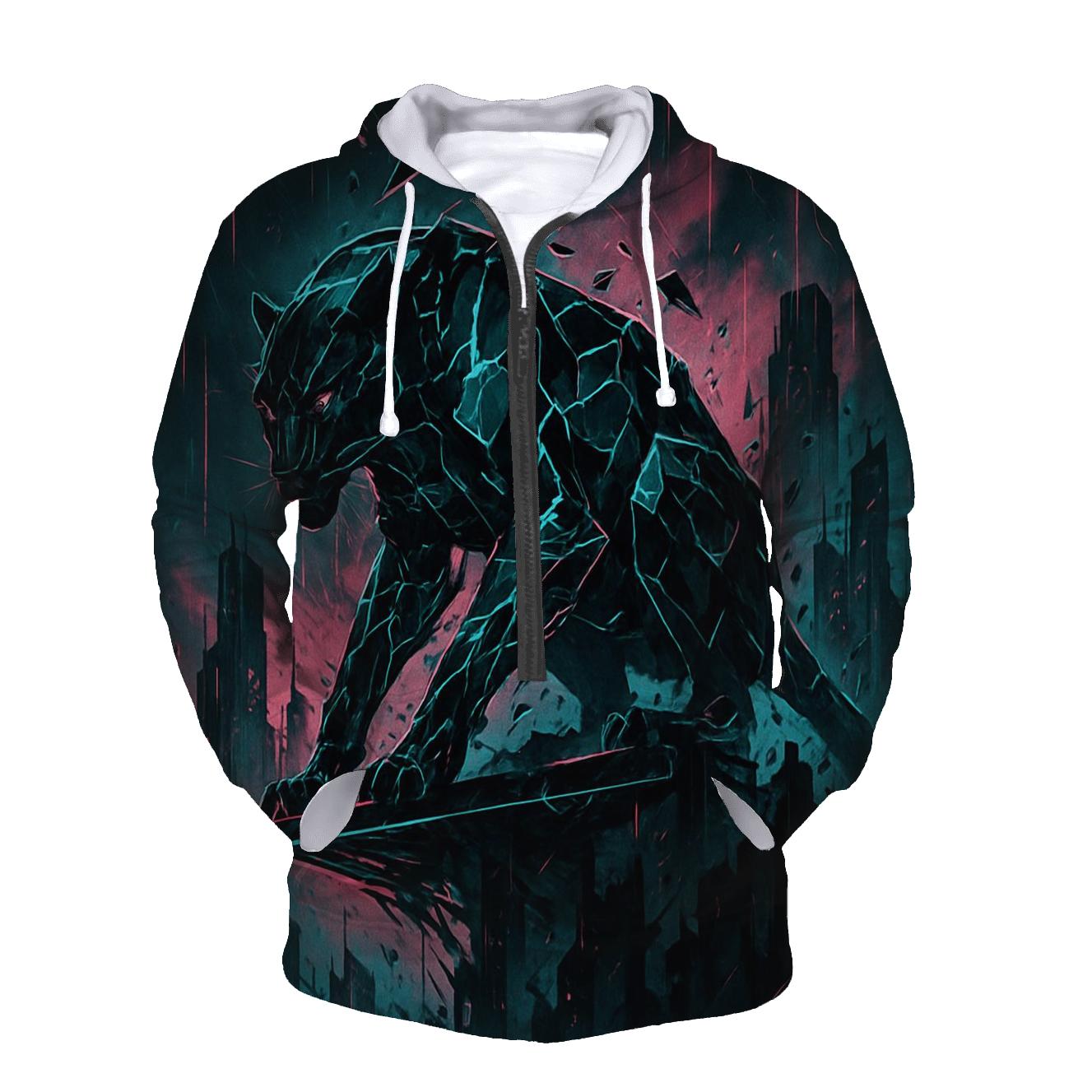Fragmented Skyline Panther designer hoodies