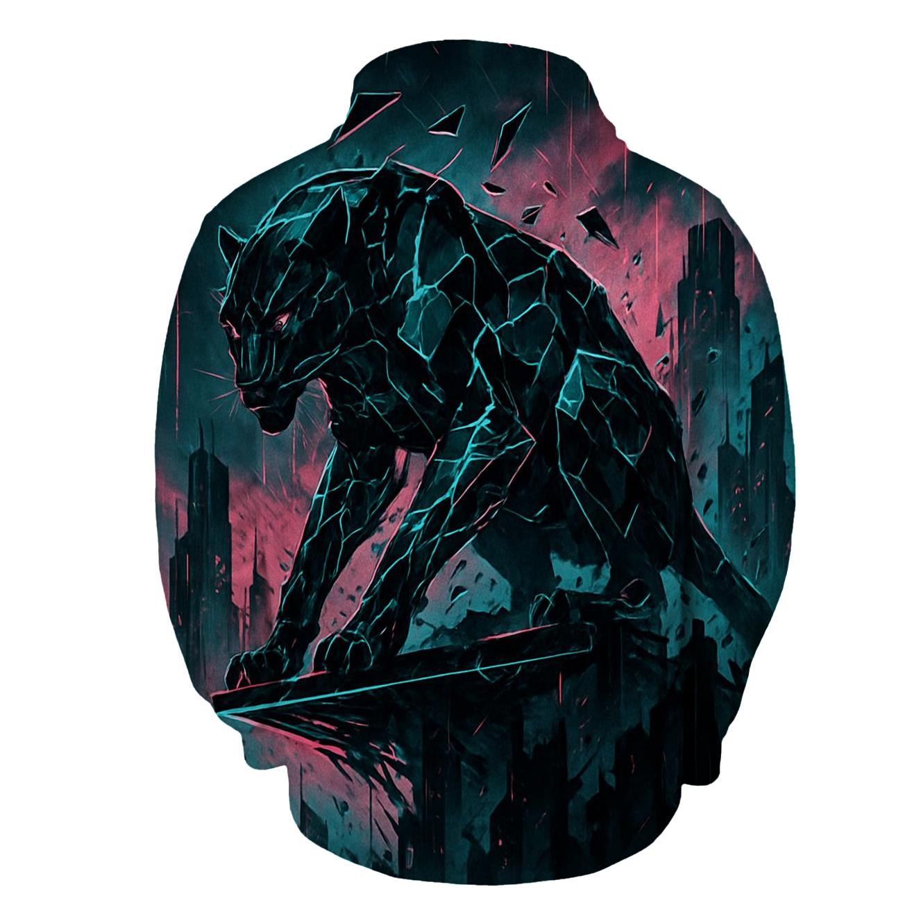 Fragmented Skyline Panther designer hoodies