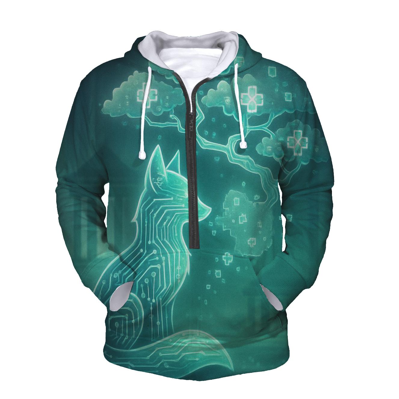 Circuitboard Fox Spirit designer hoodies