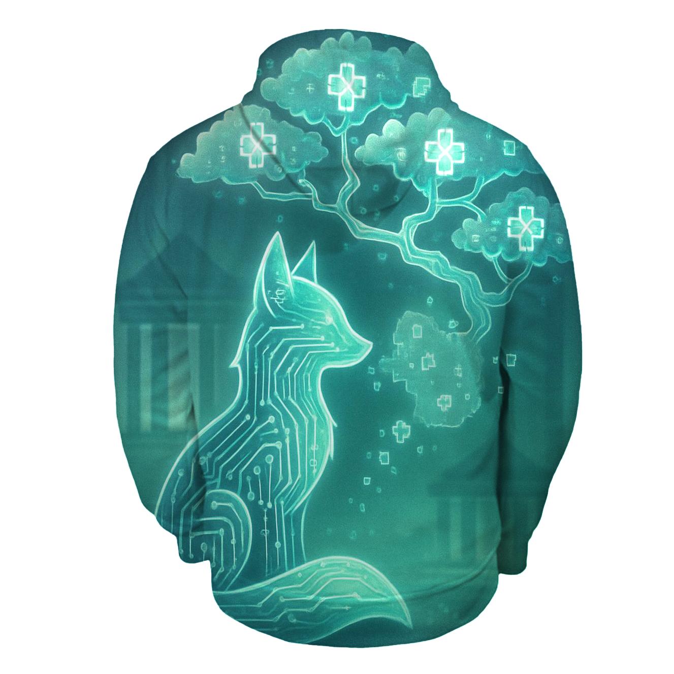 Circuitboard Fox Spirit designer hoodies