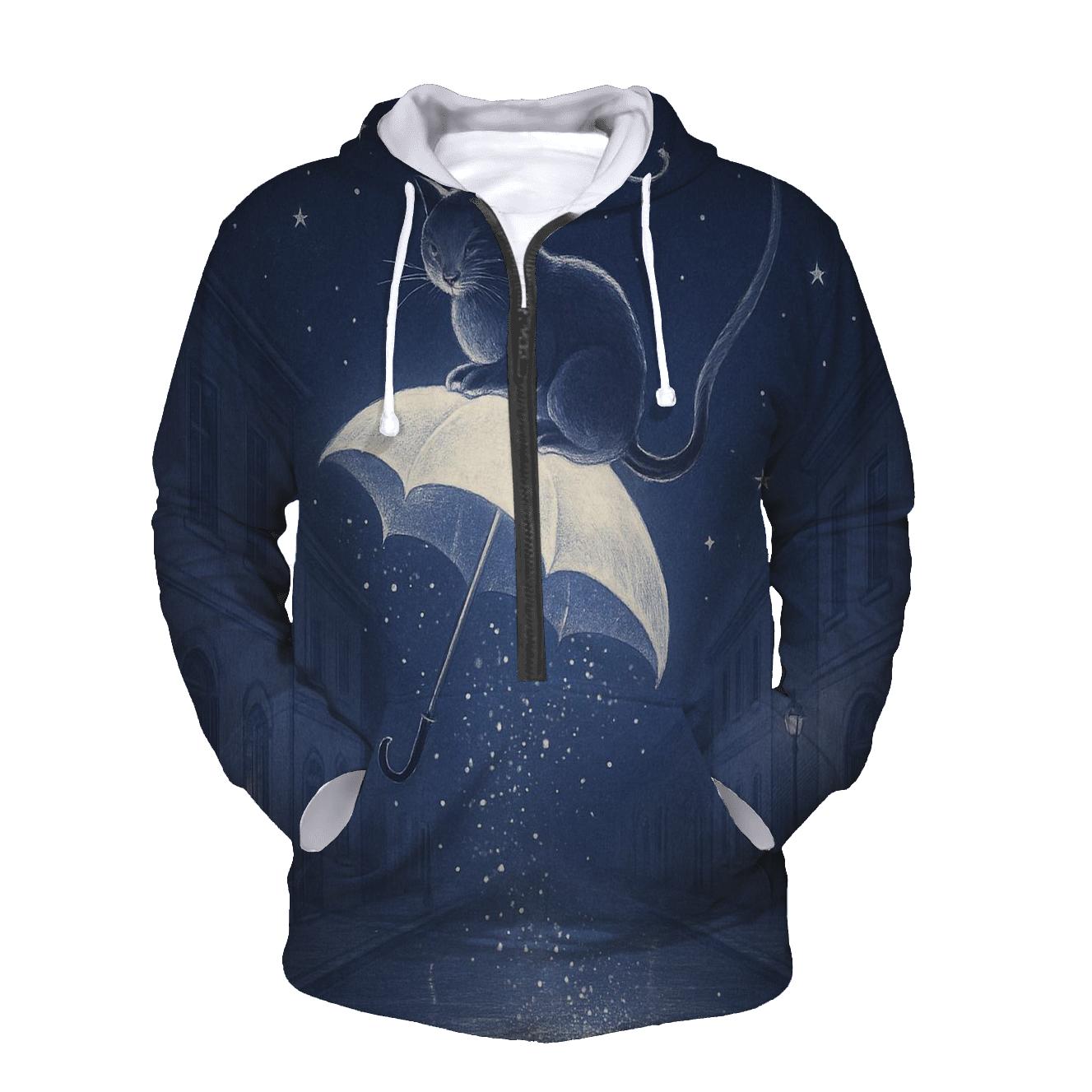 Moonbeam Umbrella Cat heavyweight hoodies