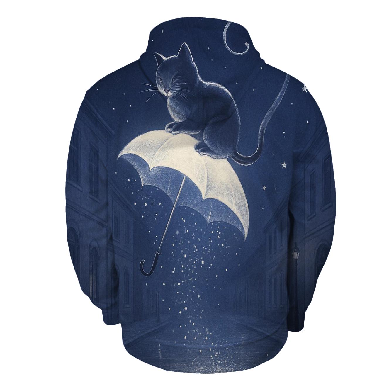 Moonbeam Umbrella Cat heavyweight hoodies
