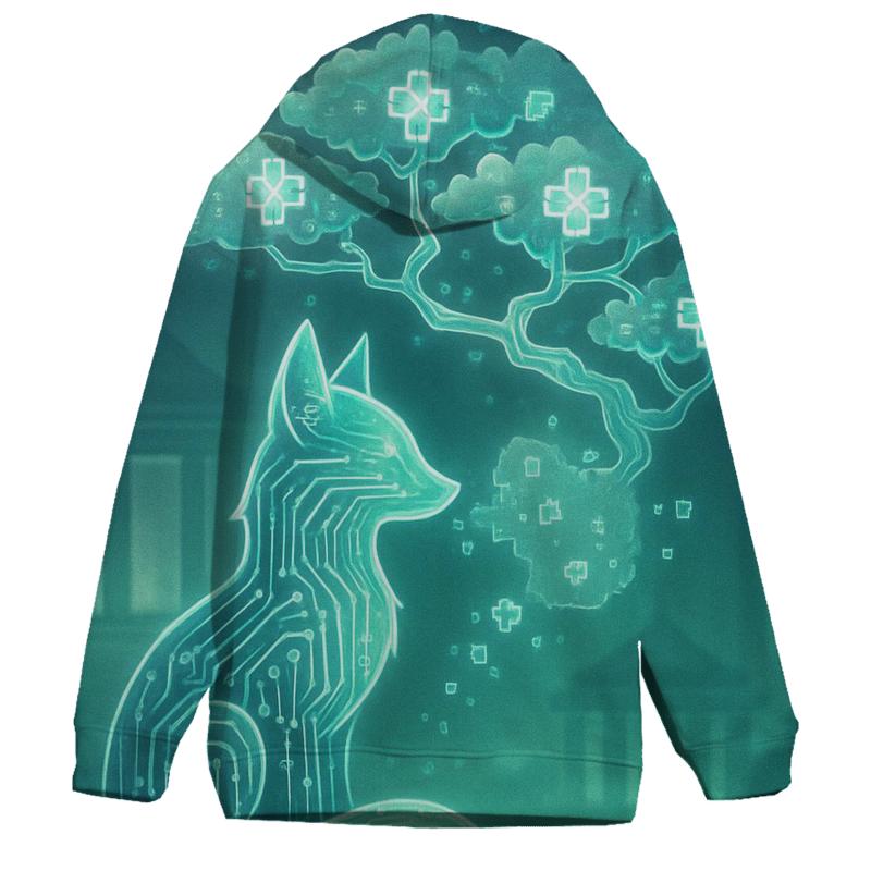 Circuitboard Fox Spirit designer hoodies