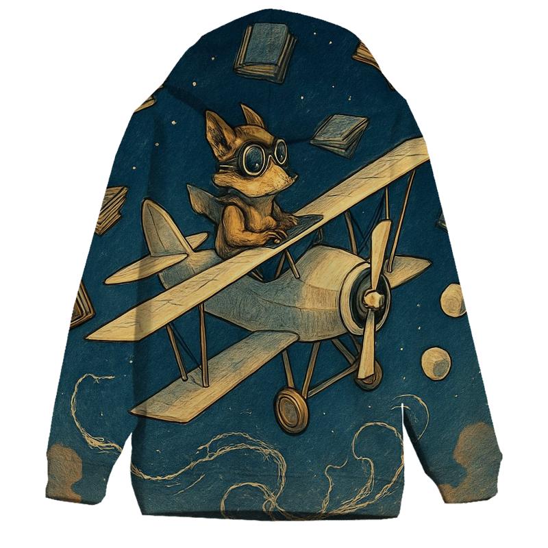 Paper Moon Biplane printed hoodies