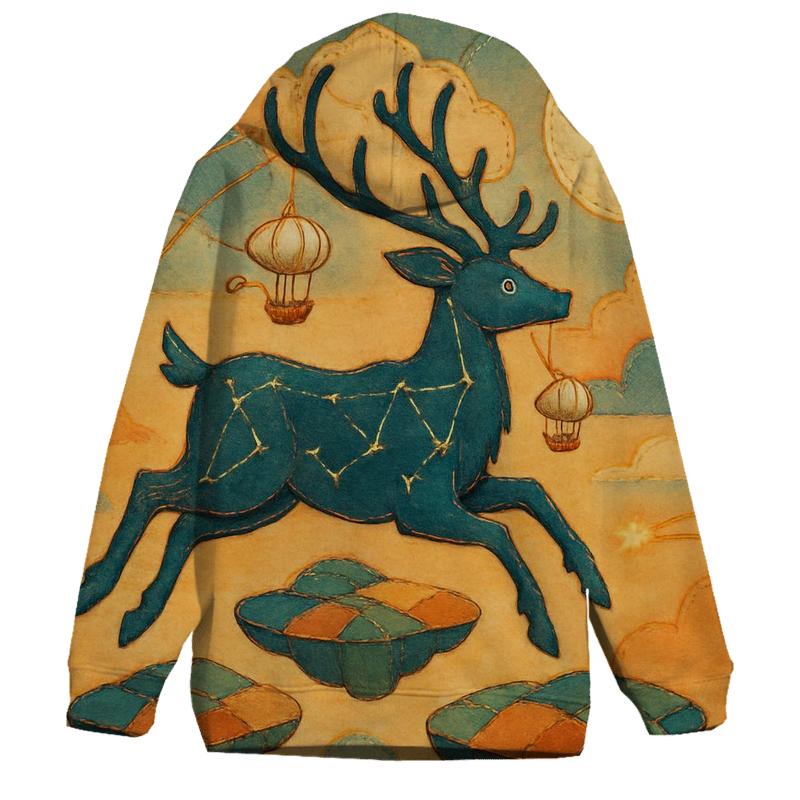 Stitched Skyward Elk printed hoodies