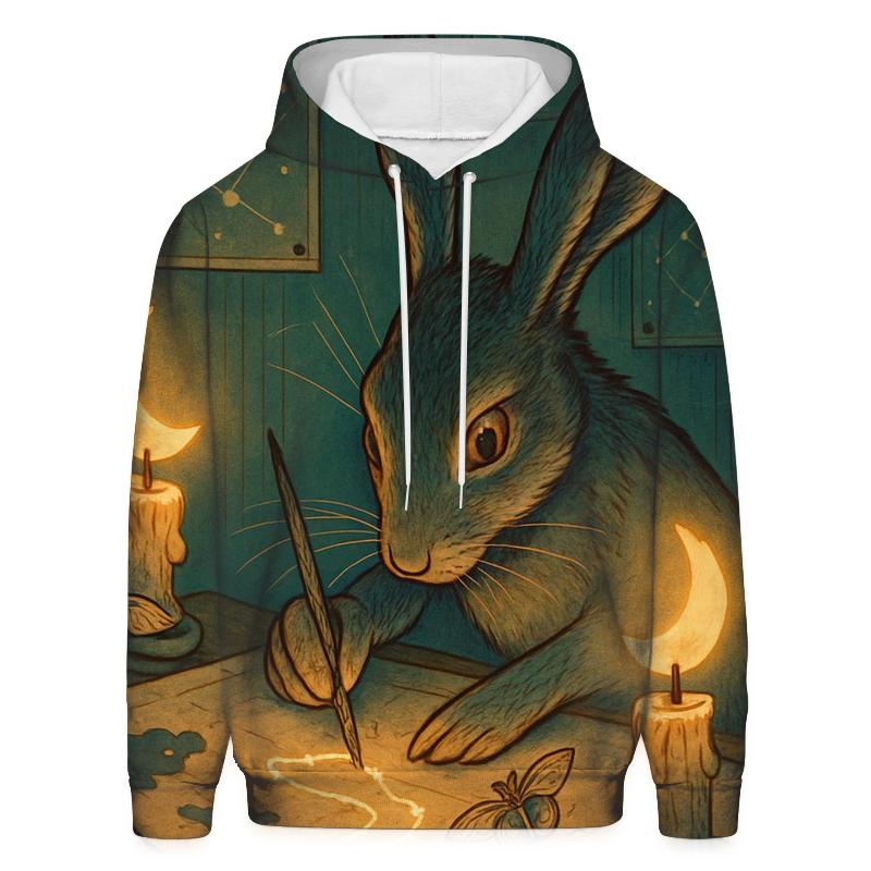 Candlelit Mapmaker Hare heavyweight hoodies