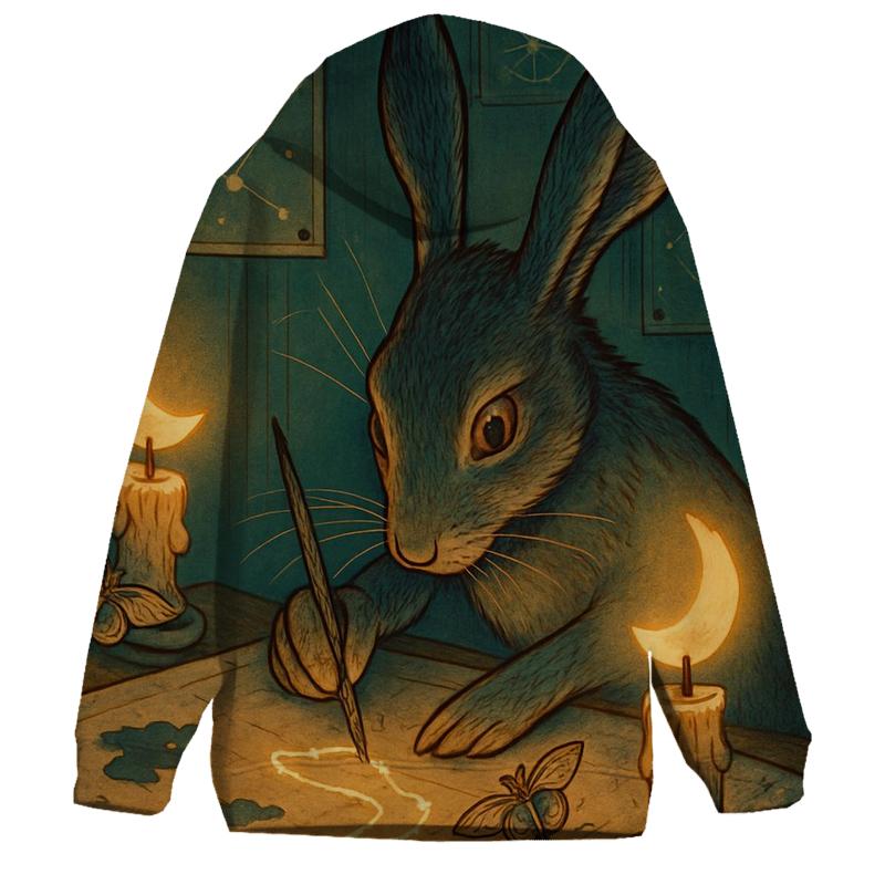 Candlelit Mapmaker Hare heavyweight hoodies