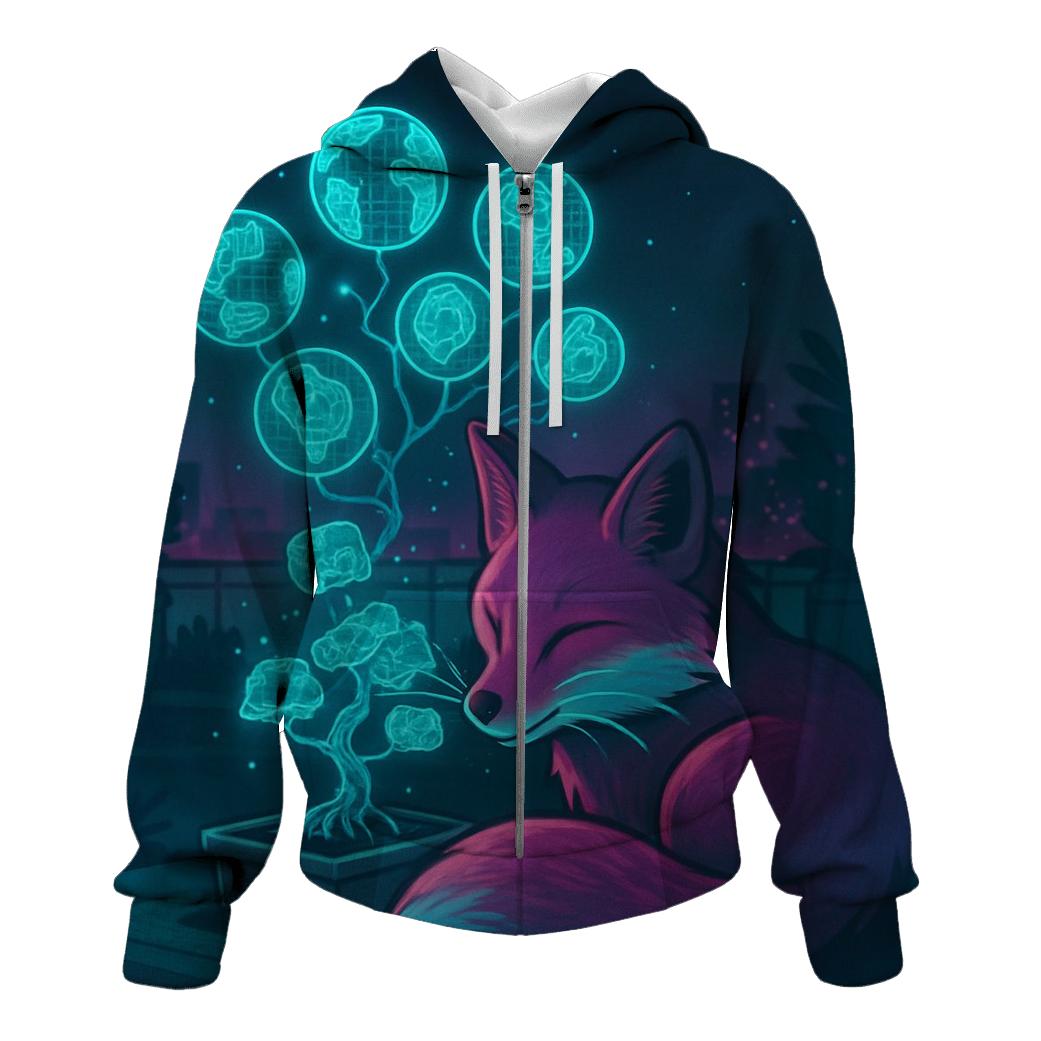 Neon Bonsai Fox hoodie designs