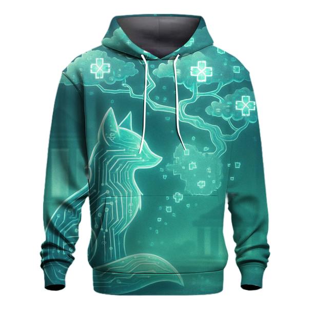 Circuitboard Fox Spirit pullover hoodies