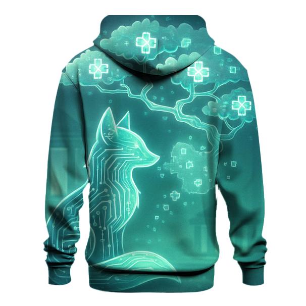 Circuitboard Fox Spirit pullover hoodies