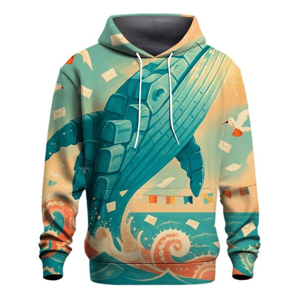 Cerulean Postbox Whale premium hoodies