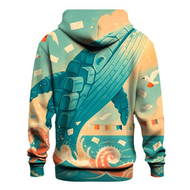 Cerulean Postbox Whale premium hoodies