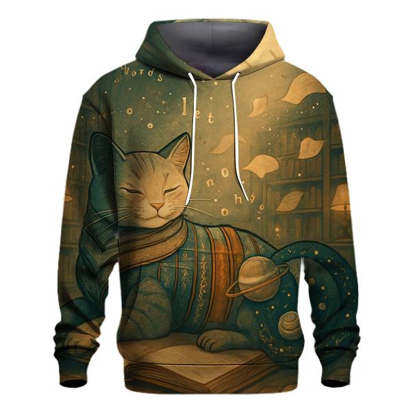 Hushed Neon Library Cat hoodie designs