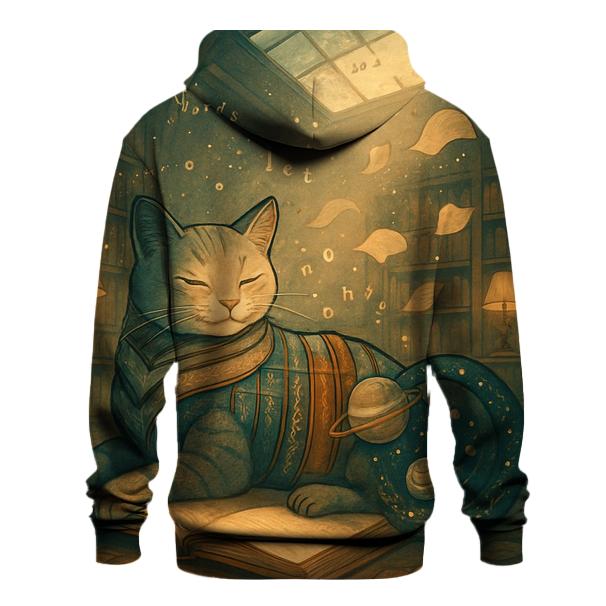 Hushed Neon Library Cat hoodie designs