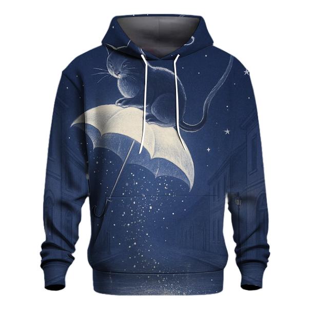 Moonbeam Umbrella Cat printed hoodies