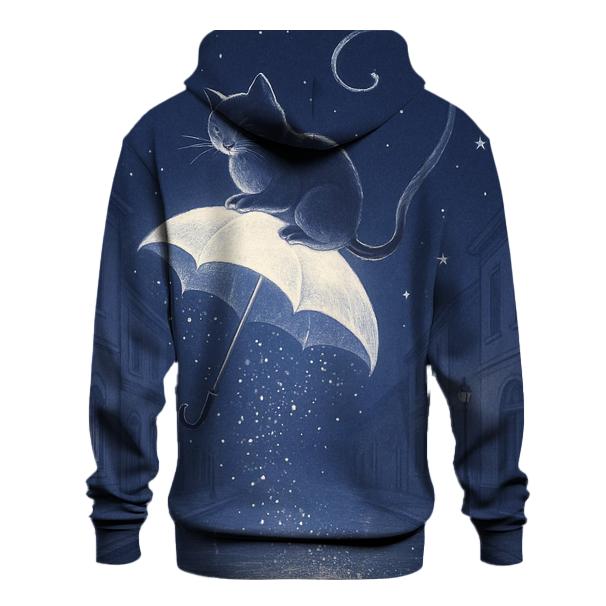 Moonbeam Umbrella Cat printed hoodies