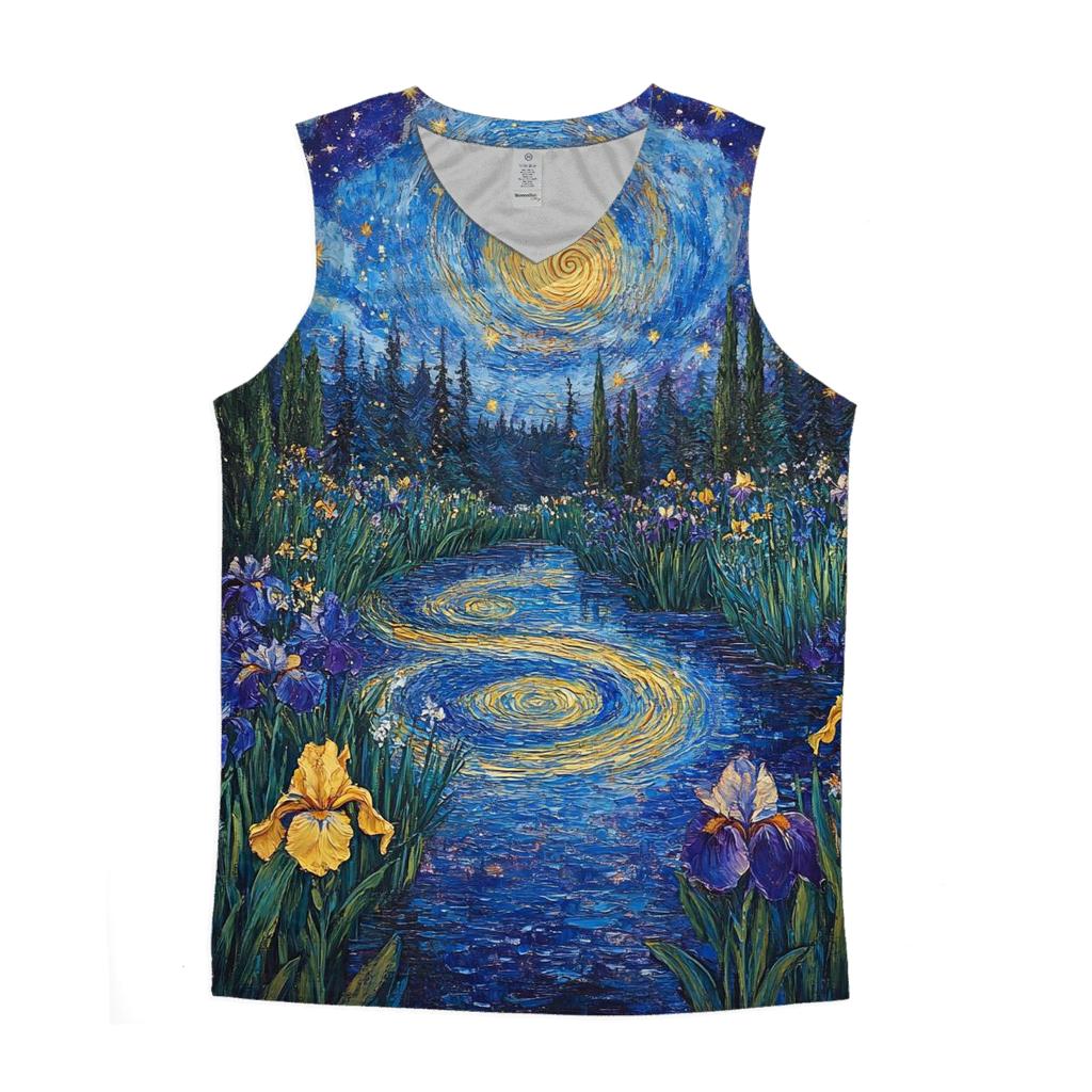 Van Gogh Inspired Nebula Garden stylish racerback tanks