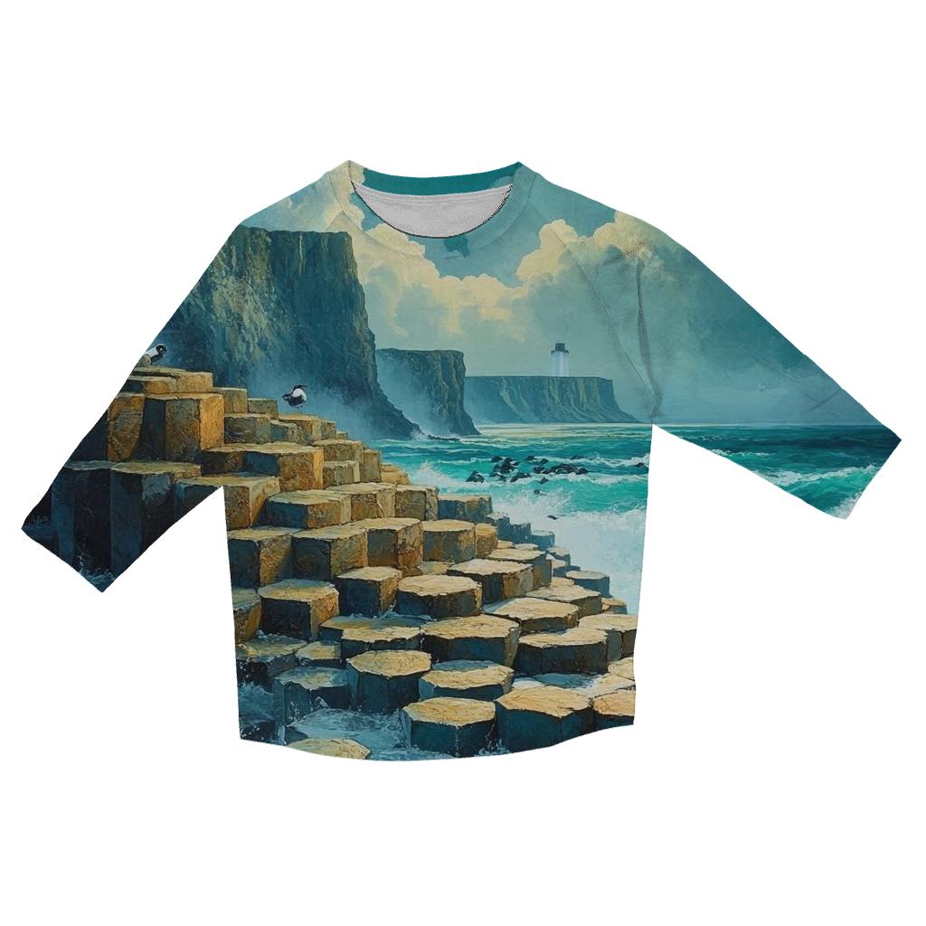 Giants Causeway - County Antrim printed three quarter sleeve shirts