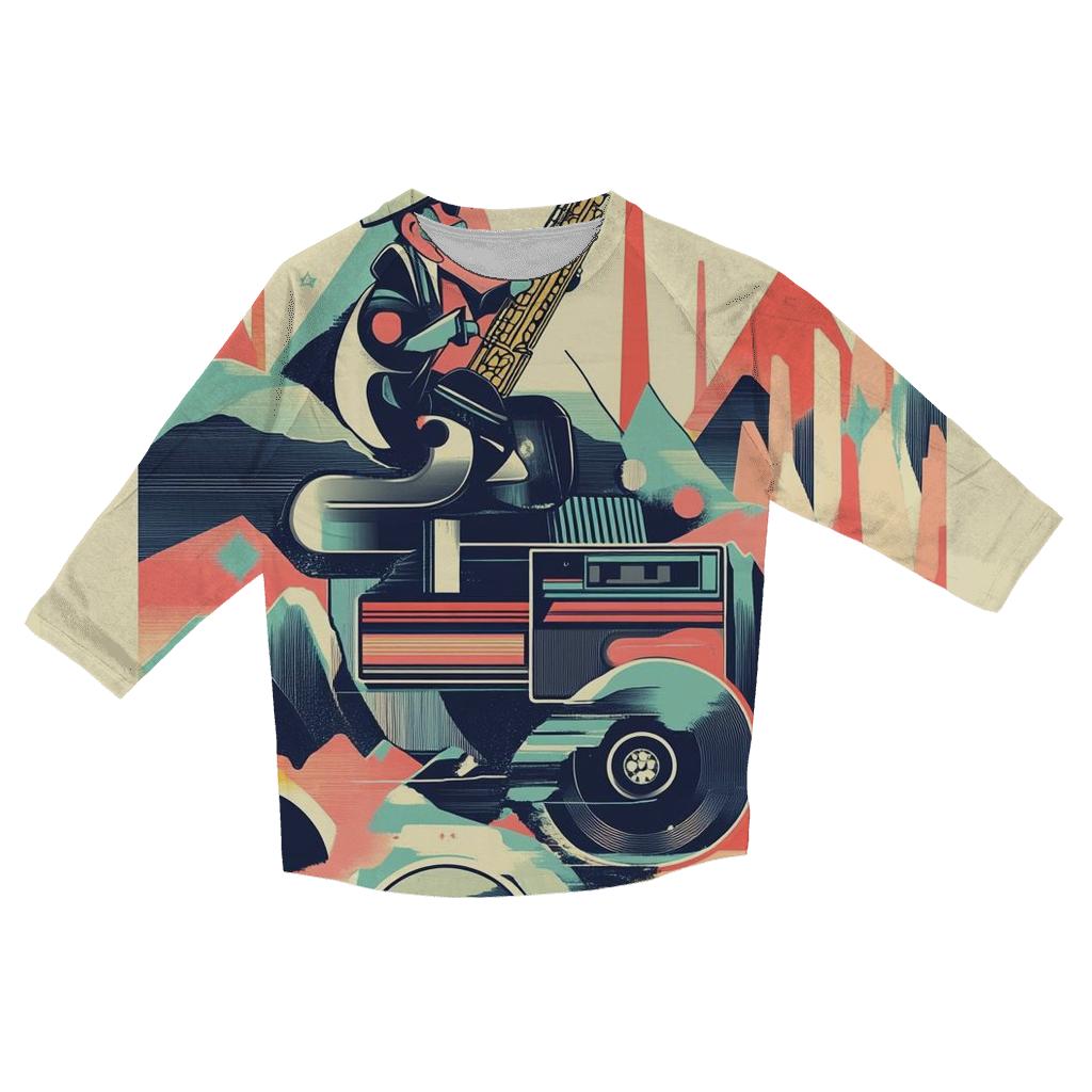 Surreal Soundwave Skate Circus designer 3/4 sleeve blouses