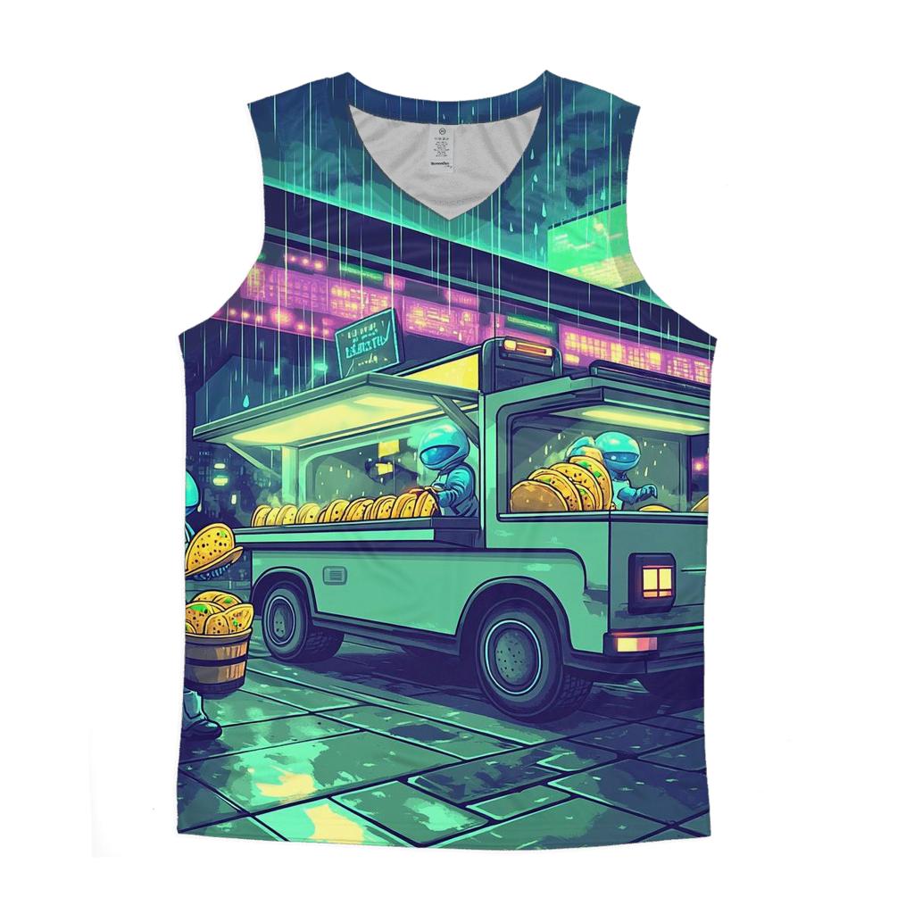 Arcade Alley Alien Food Truck stylish racerback tanks