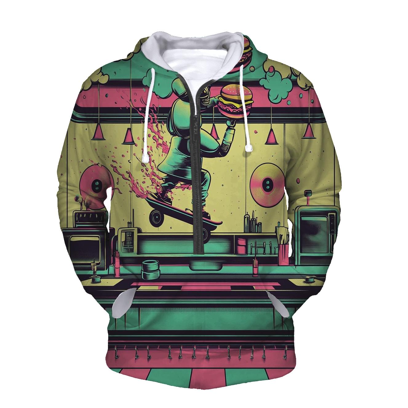 Neon Diner Rally zip-up hoodies