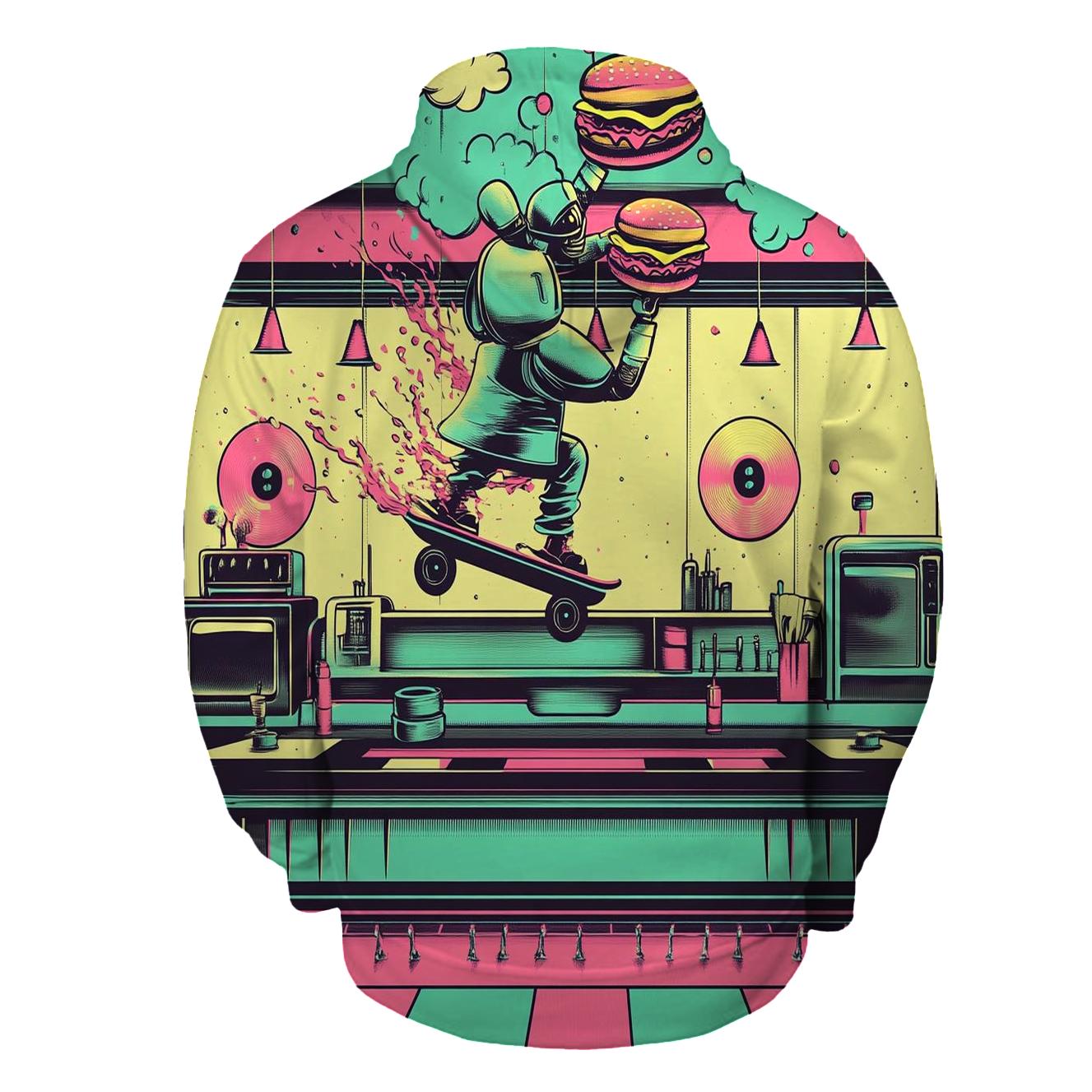 Neon Diner Rally zip-up hoodies