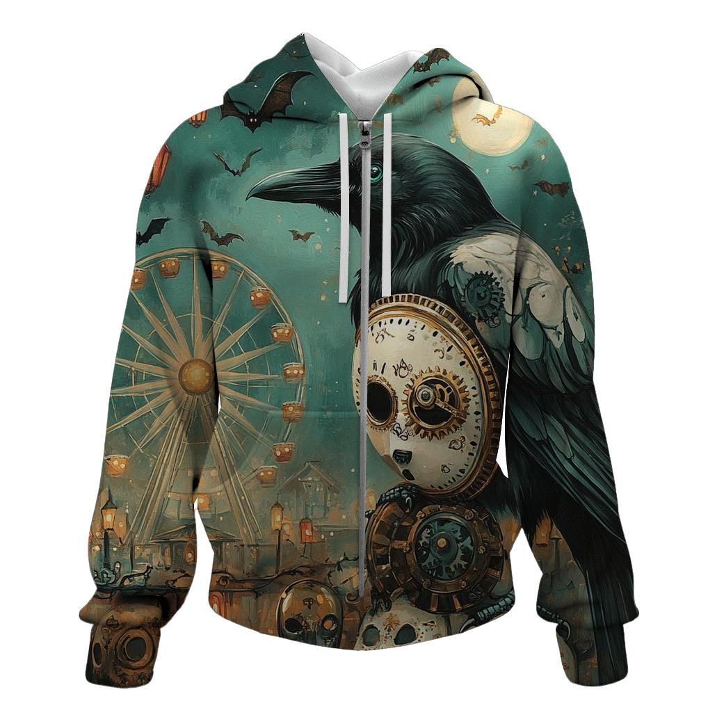 Clockwork Raven Masquerade zip-up hoodies
