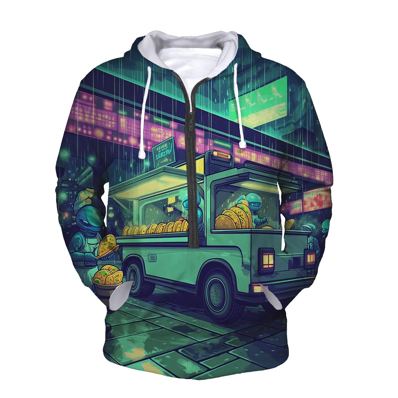 Arcade Alley Alien Food Truck graphic hoodies