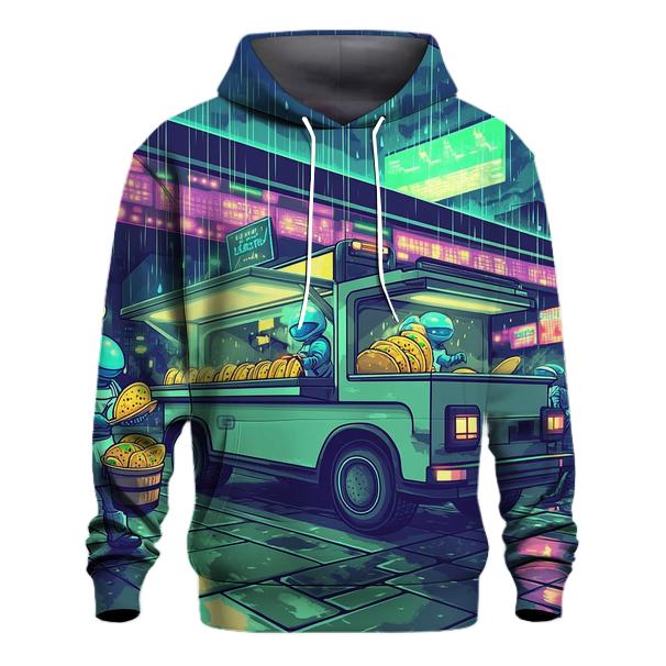 Arcade Alley Alien Food Truck pullover hoodies