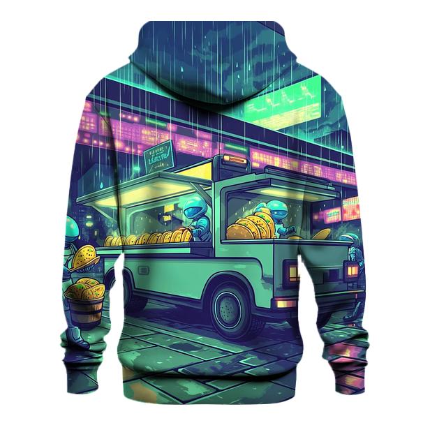 Arcade Alley Alien Food Truck pullover hoodies