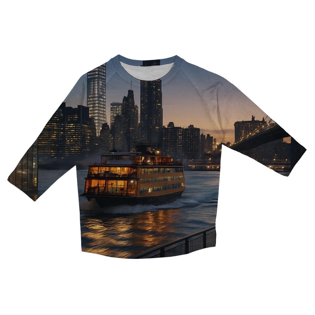 Twilight Ferry Through Manhattan custom 3/4 sleeve shirts