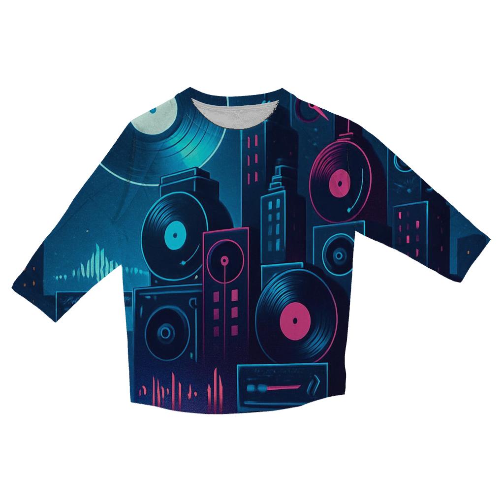 Neon Vinyl Skyline stylish quarter sleeve tops