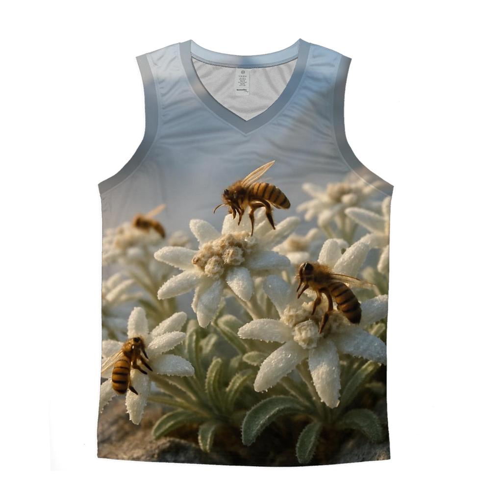 Dawn Bees On Alpine Edelweiss Cluster designer workout tanks