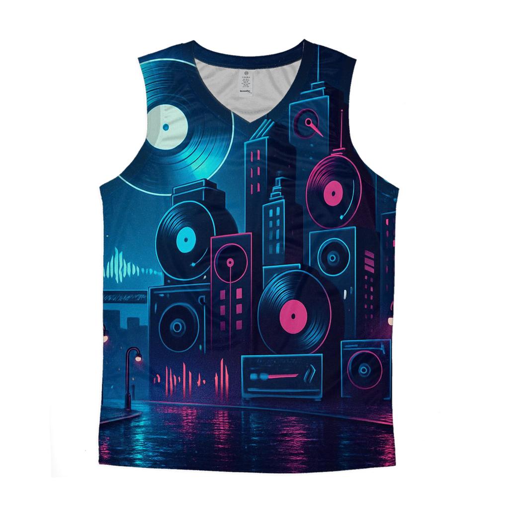 Neon Vinyl Skyline custom tank tops