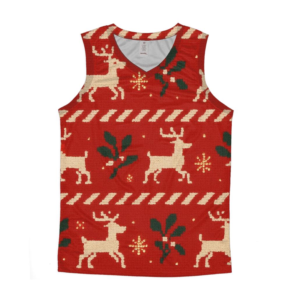 Mistletoe Reindeer Sweater Grid Design stylish racerback tanks