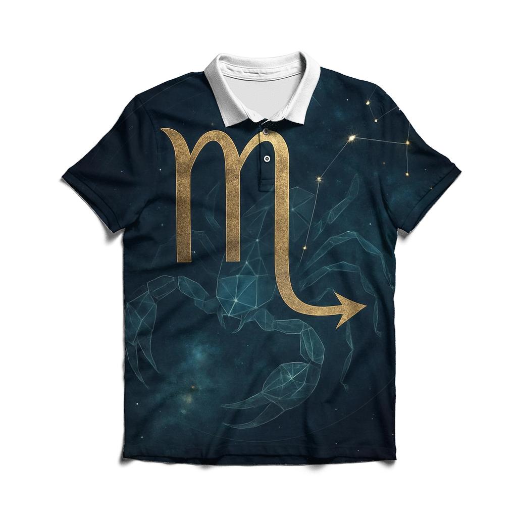 Scorpius Nebula Constellation Emblem embroidered polo tops