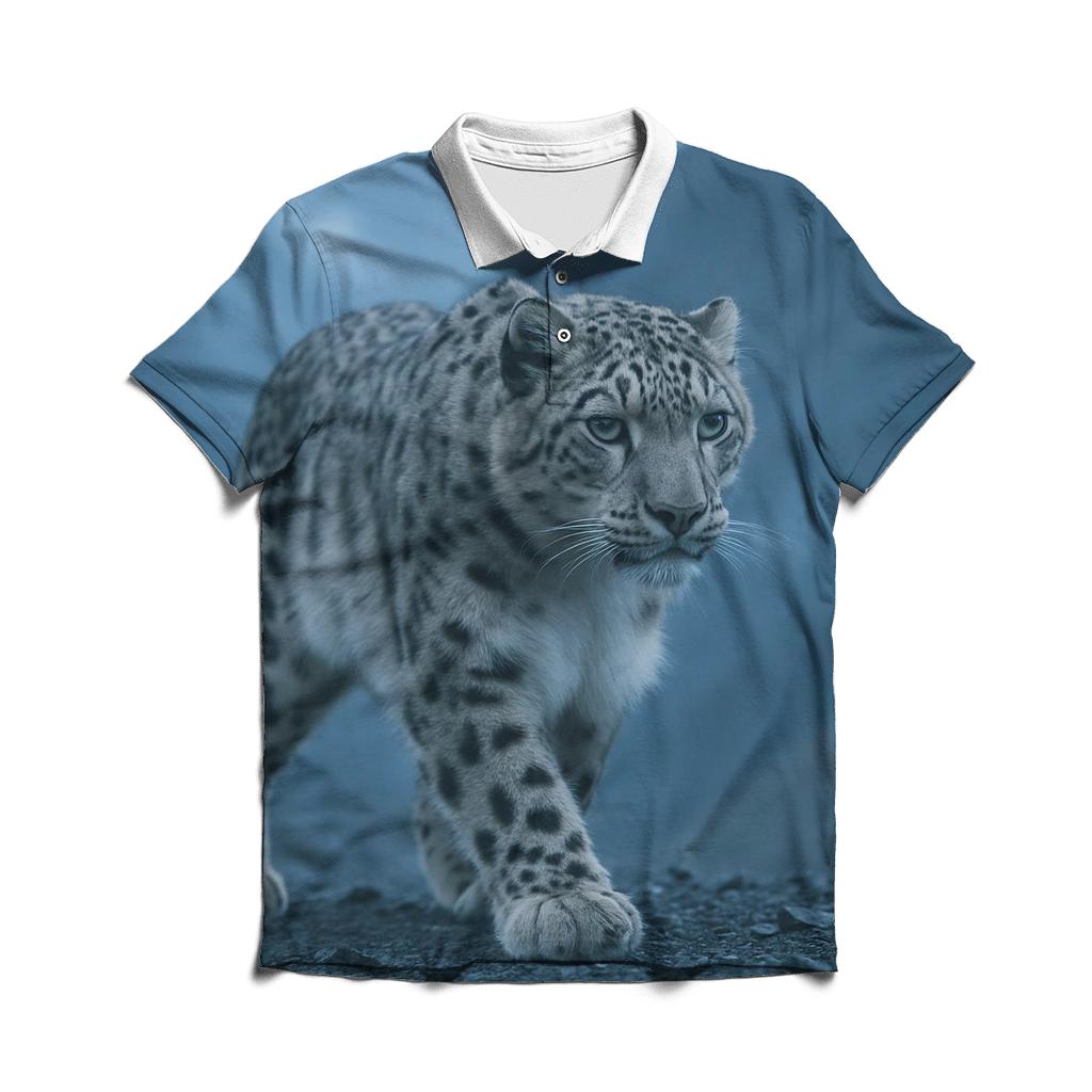 Mist Ridge Stalker Snow Leopard embroidered polo tops