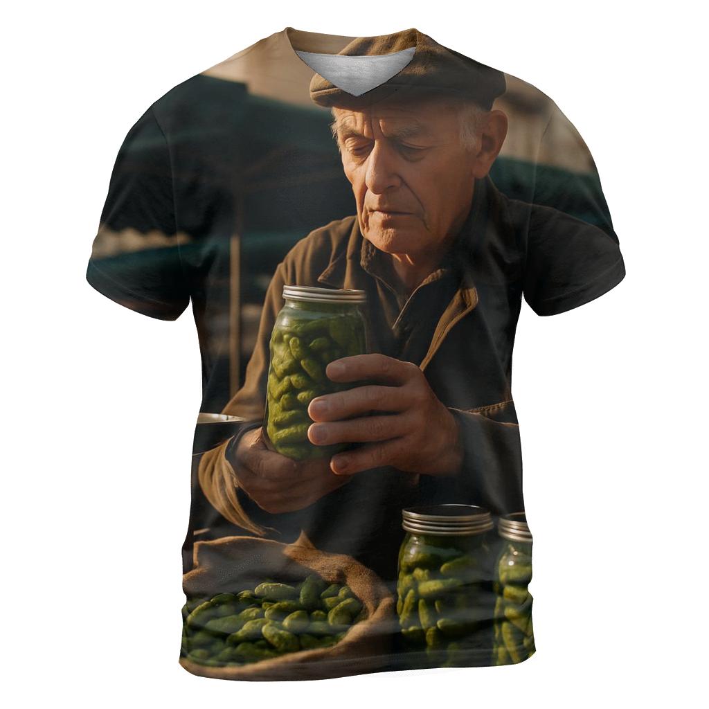 Cornichon Merchant At Lyon Market designer pattern shirts