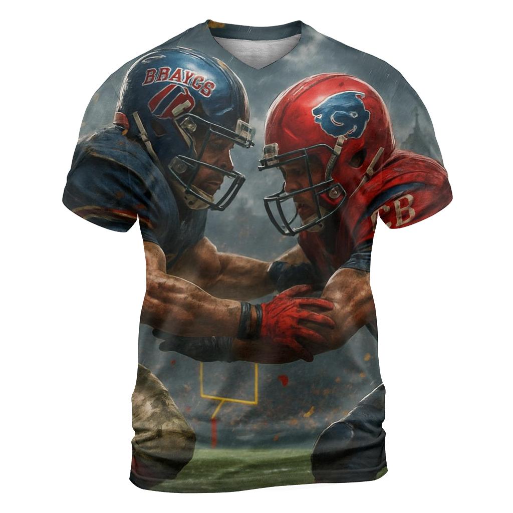 Braves Vs Cubs Gridiron Clash unique graphic print tees